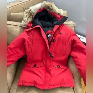 Canada Goose Red Montebello Parka in size medium